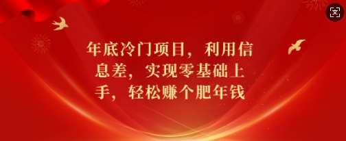 年底冷门项目,利用信息差,实现零基础上手,轻松赚个肥年钱【揭秘】网创吧-网创项目资源站-副业项目-创业项目-搞钱项目网创吧