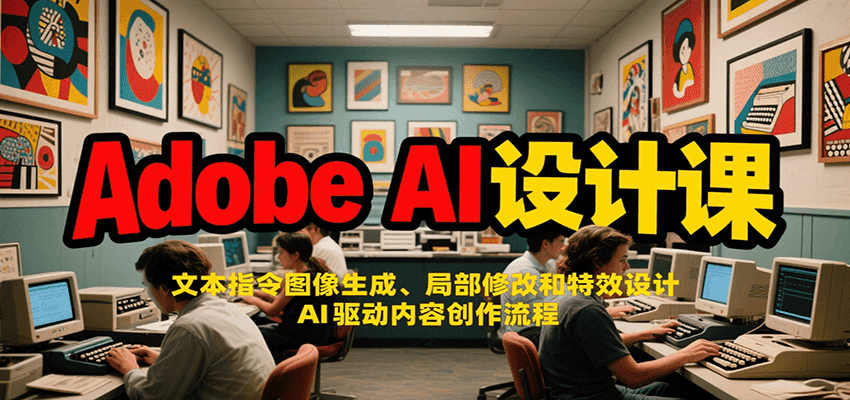 Adobe AI设计课：文本指令图像生成、局部修改和特效设计，AI驱动内容创作流程网创吧-网创项目资源站-副业项目-创业项目-搞钱项目网创吧