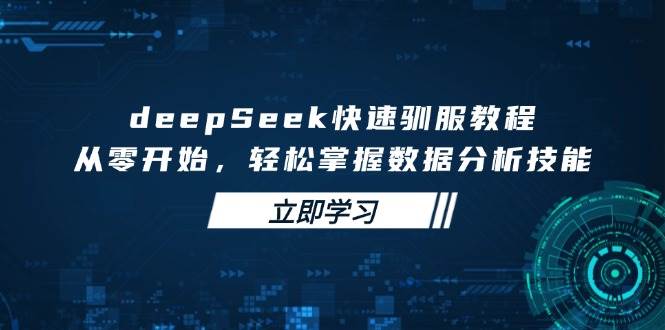 (14536期)deepSeek快速驯服教程,从零开始,轻松掌握数据分析技能网创吧-网创项目资源站-副业项目-创业项目-搞钱项目网创吧