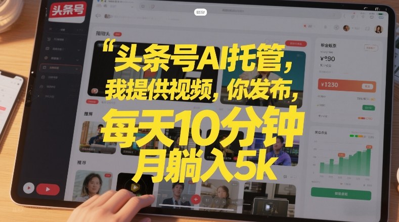 头条号AI托管,我提供视频,你发布,每天10分钟,月躺入5k+【揭秘】网创吧-网创项目资源站-副业项目-创业项目-搞钱项目网创吧