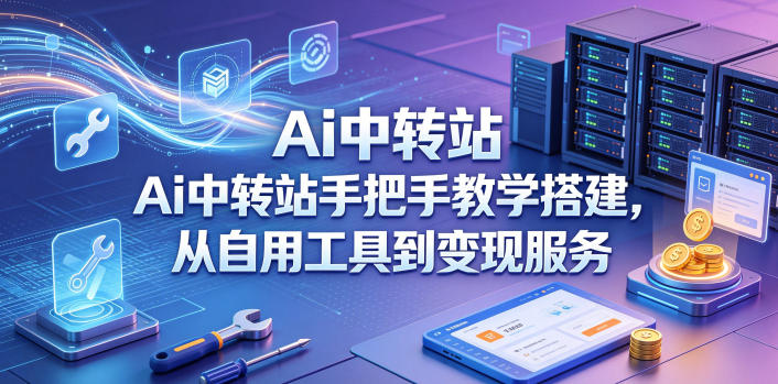 Ai中转站手把手教学搭建,从自用工具到变现服务网创吧-网创项目资源站-副业项目-创业项目-搞钱项目网创吧