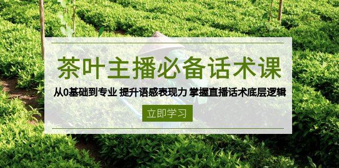 (13961期)茶叶 主播必备话术课 从0基础到专业 提升语感表现力 掌握直播话术底层逻辑网创吧-网创项目资源站-副业项目-创业项目-搞钱项目网创吧