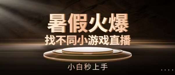 暑假火爆找不同小游戏直播间,小白秒上手【揭秘】网创吧-网创项目资源站-副业项目-创业项目-搞钱项目网创吧