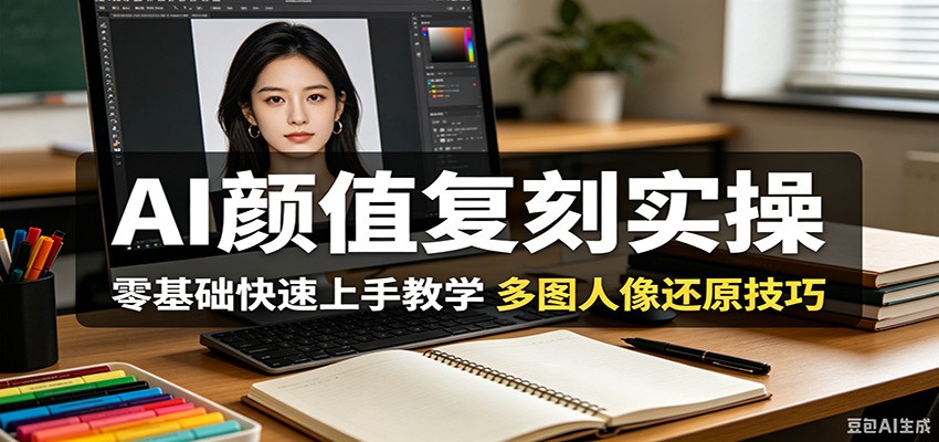 AI颜值复刻实操，零基础快速上手教学，多图人像还原技巧网创吧-网创项目资源站-副业项目-创业项目-搞钱项目网创吧