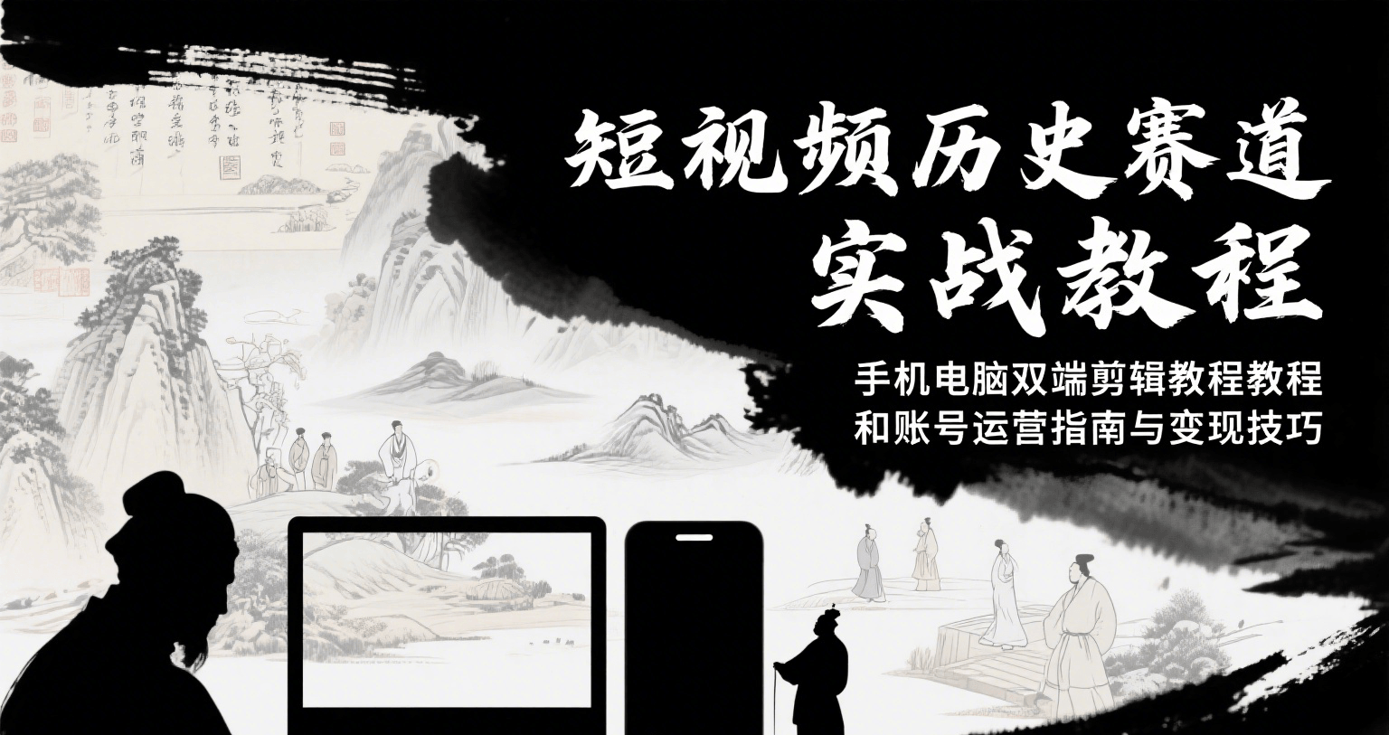 短视频历史赛道实战教程，手机电脑双端剪辑教程和账号运营指南与变现技巧网创吧-网创项目资源站-副业项目-创业项目-搞钱项目网创吧