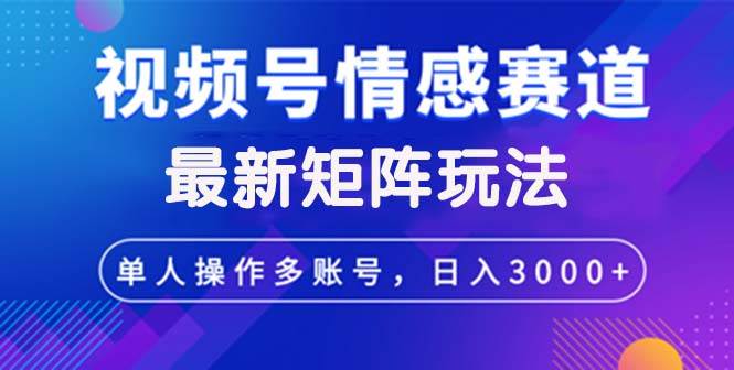 (12609期)视频号创作者分成情感赛道最新矩阵玩法日入3000+网创吧-网创项目资源站-副业项目-创业项目-搞钱项目网创吧