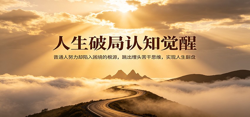 人生破局认知觉醒，普通人努力却陷入困境的根源，跳出埋头苦干思维，实现人生翻盘网创吧-网创项目资源站-副业项目-创业项目-搞钱项目网创吧