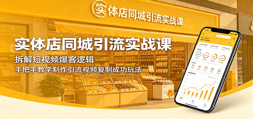 实体店同城引流实战课：拆解短视频爆客逻辑，手把手教学制作引流视频复制成功玩法网创吧-网创项目资源站-副业项目-创业项目-搞钱项目网创吧