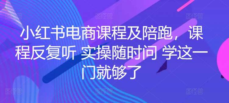 小红书电商课程及陪跑，课程反复听 实操随时问 学这一门就够了网创吧-网创项目资源站-副业项目-创业项目-搞钱项目网创吧