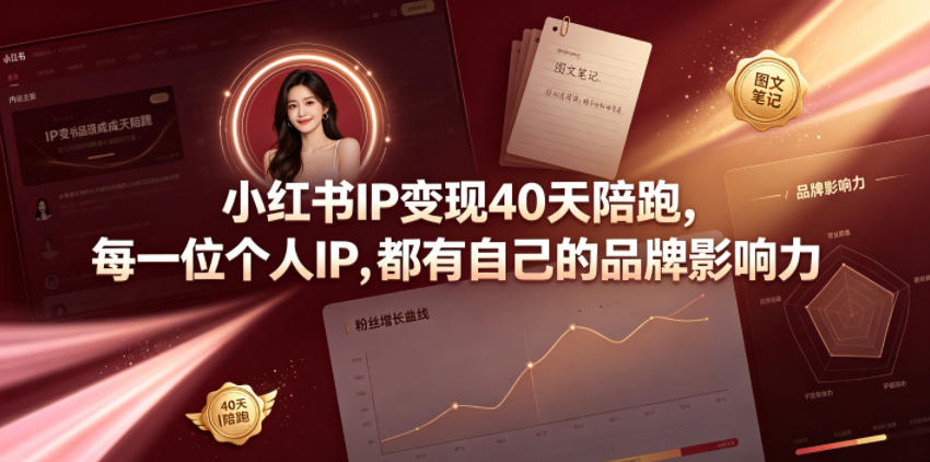 小红书IP变现40天陪跑,每一位个人IP,都有自己的品牌影响力网创吧-网创项目资源站-副业项目-创业项目-搞钱项目网创吧