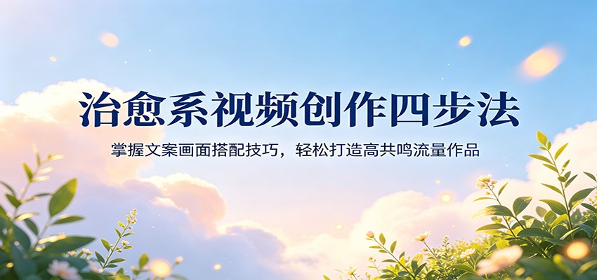 治愈系视频创作四步法:掌握文案画面搭配技巧,轻松打造高共鸣流量作品网创吧-网创项目资源站-副业项目-创业项目-搞钱项目网创吧