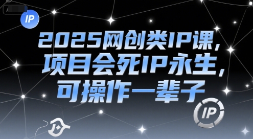 2025网创类IP课,项目会死IP永生,可操作一辈子网创吧-网创项目资源站-副业项目-创业项目-搞钱项目网创吧