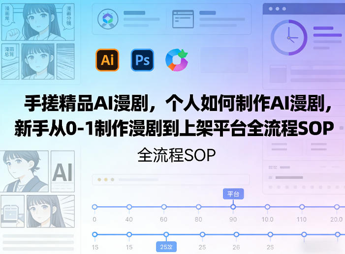 手搓精品AI漫剧，个人如何制作AI漫剧，新手从0-1制作漫剧到上架平台全流程SOP网创吧-网创项目资源站-副业项目-创业项目-搞钱项目网创吧