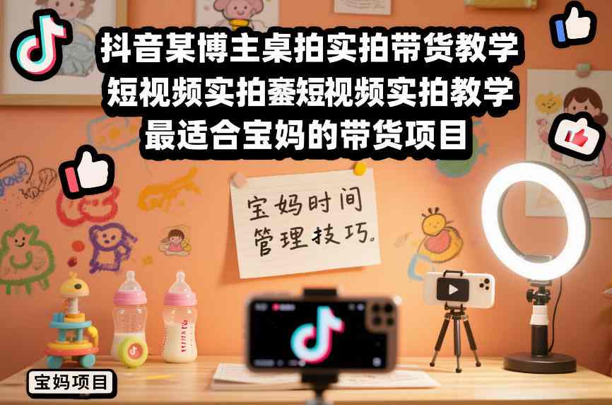 抖音某博主桌拍实拍带货教学,短视频实拍教学,最适合宝妈的带货项目网创吧-网创项目资源站-副业项目-创业项目-搞钱项目网创吧