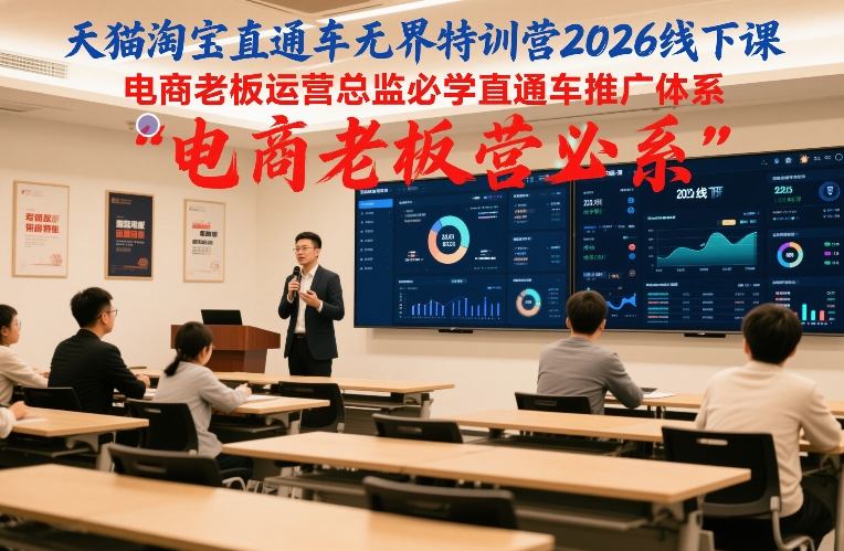 天猫淘宝直通车无界特训营2026线下课,电商老板运营总监必学直通车推广体系网创吧-网创项目资源站-副业项目-创业项目-搞钱项目网创吧