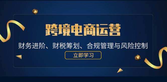 (12592期)跨境电商运营:财务进阶、财税筹划、合规管理与风险控制网创吧-网创项目资源站-副业项目-创业项目-搞钱项目网创吧