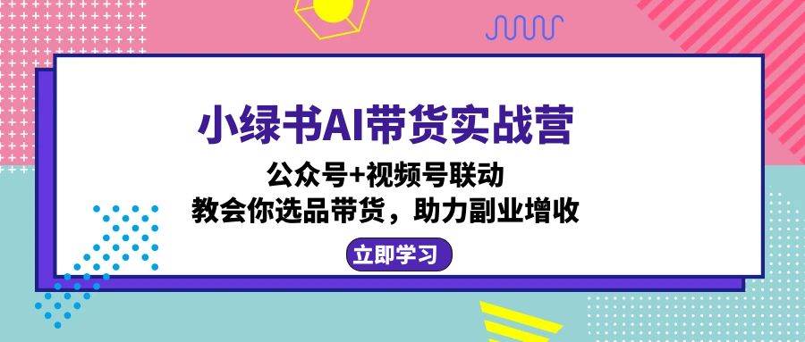 (12848期)小绿书AI带货实战营:公众号+视频号联动,教会你选品带货,助力副业增收网创吧-网创项目资源站-副业项目-创业项目-搞钱项目网创吧