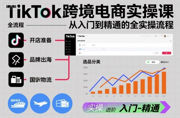 TikTok跨境电商实操课,从入门到精通的全实操流程网创吧-网创项目资源站-副业项目-创业项目-搞钱项目网创吧