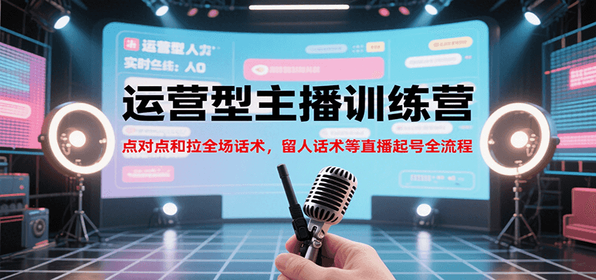 运营型主播训练营,点对点和拉全场话术,留人话术等直播起号全流程(更新8月)网创吧-网创项目资源站-副业项目-创业项目-搞钱项目网创吧