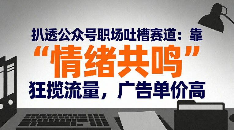 扒透公众号职场吐槽赛道:靠“情绪共鸣”狂揽流量,广告单价高网创吧-网创项目资源站-副业项目-创业项目-搞钱项目网创吧