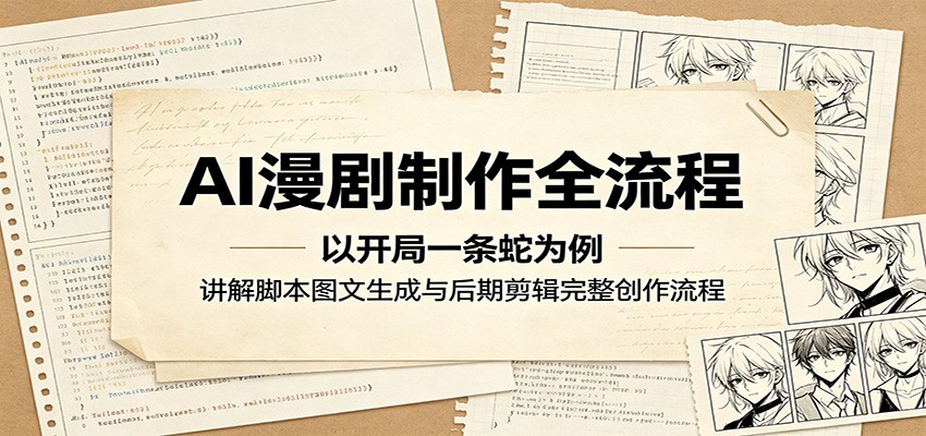 AI漫剧制作全流程：以开局一条蛇为例，讲解脚本图文生成与后期剪辑完整创作流程网创吧-网创项目资源站-副业项目-创业项目-搞钱项目网创吧
