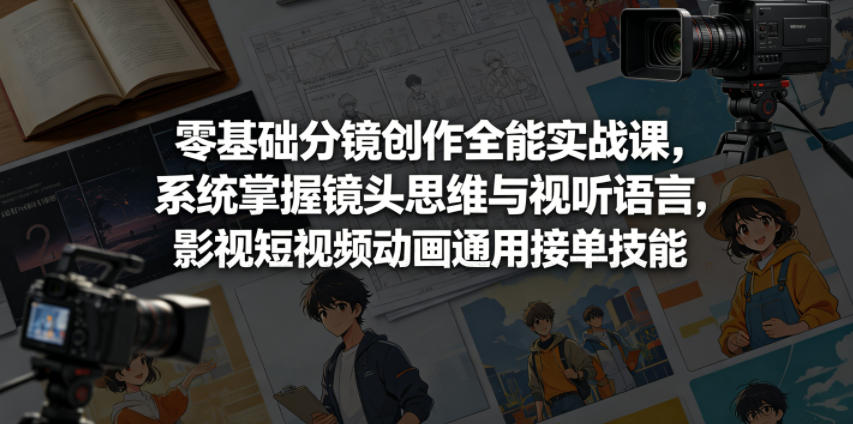 零基础分镜创作全能实战课,系统掌握镜头思维与视听语言,影视短视频动画通用接单技能网创吧-网创项目资源站-副业项目-创业项目-搞钱项目网创吧