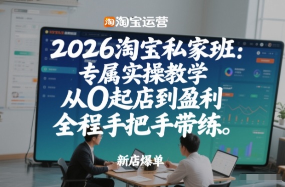 2026淘宝私家班:专属实操教学,从0起店到盈利,全程手把手带练网创吧-网创项目资源站-副业项目-创业项目-搞钱项目网创吧