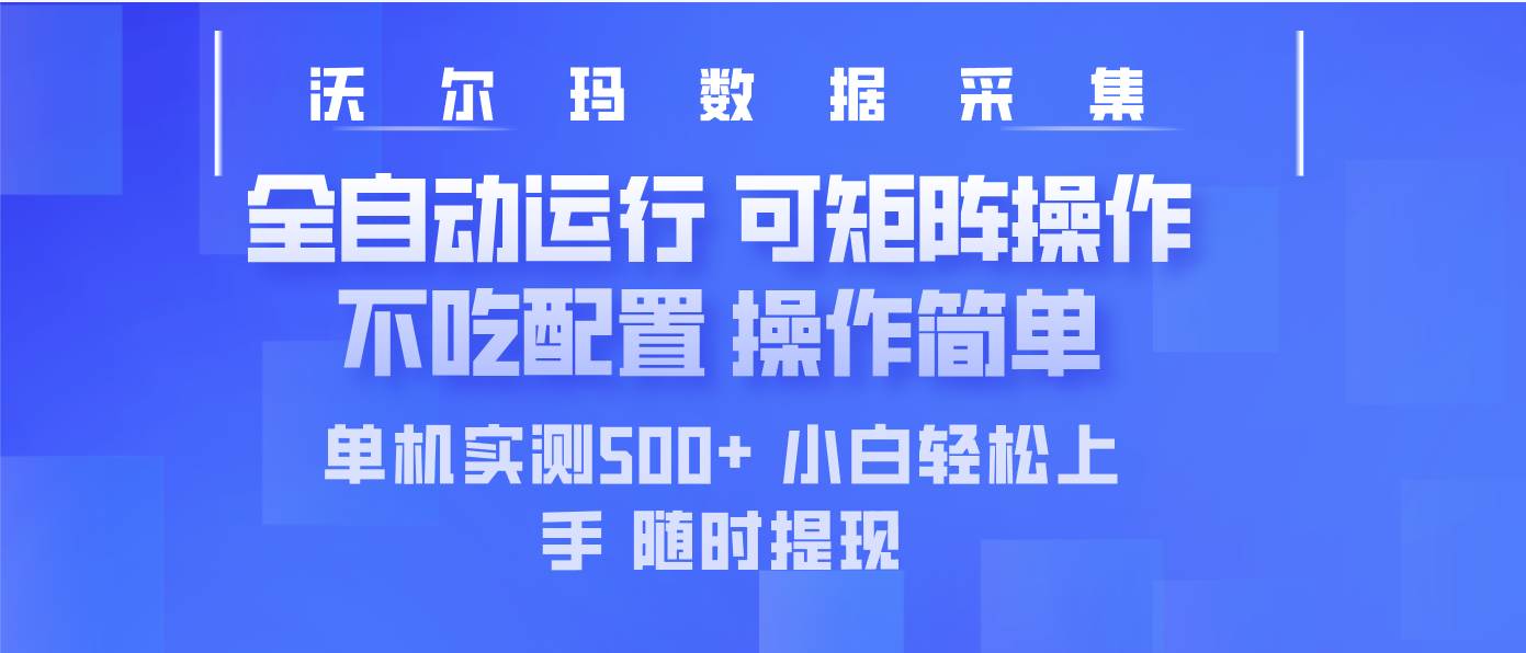 (14560期)最新沃尔玛平台采集 全自动运行 可矩阵单机实测500+ 操作简单网创吧-网创项目资源站-副业项目-创业项目-搞钱项目网创吧