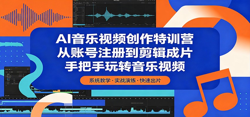 AI音乐视频创作特训营:从账号注册到剪辑成片,手把手玩转音乐视频网创吧-网创项目资源站-副业项目-创业项目-搞钱项目网创吧