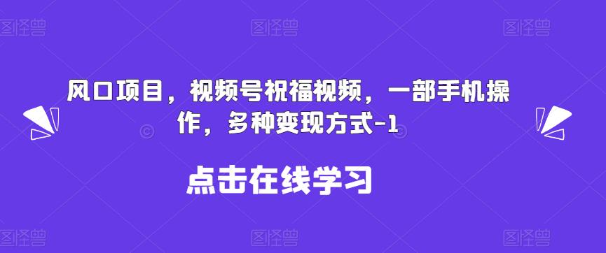 新风口项目,视频号祝福视频,一部手机操作,多种变现方式【揭秘】网创吧-网创项目资源站-副业项目-创业项目-搞钱项目网创吧