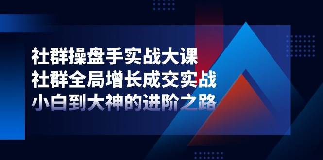 （11058期）社群-操盘手实战大课：社群 全局增长成交实战，小白到大神的进阶之路网创吧-网创项目资源站-副业项目-创业项目-搞钱项目网创吧