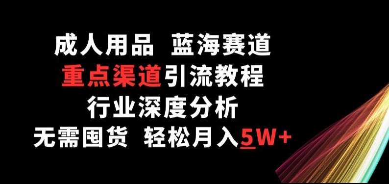 成人用品,蓝海赛道,重点渠道引流教程,行业深度分析,无需囤货,轻松月入5W+【揭秘】网创吧-网创项目资源站-副业项目-创业项目-搞钱项目网创吧
