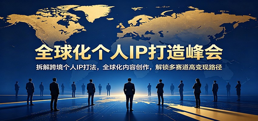 全球化个人IP打造峰会：拆解跨境个人IP打法，全球化内容创作，解锁多赛道高变现路径网创吧-网创项目资源站-副业项目-创业项目-搞钱项目网创吧