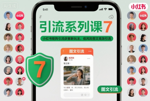 引流系列课7，小红书矩阵引流获客新玩法，低风险图文高效引流网创吧-网创项目资源站-副业项目-创业项目-搞钱项目网创吧