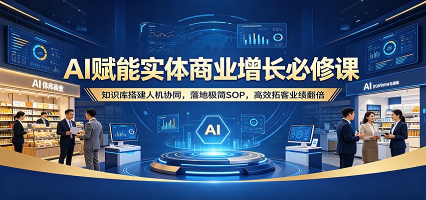 AI赋能实体商业增长必修课：知识库搭建人机协同，落地极简SOP，高效拓客业绩翻倍网创吧-网创项目资源站-副业项目-创业项目-搞钱项目网创吧