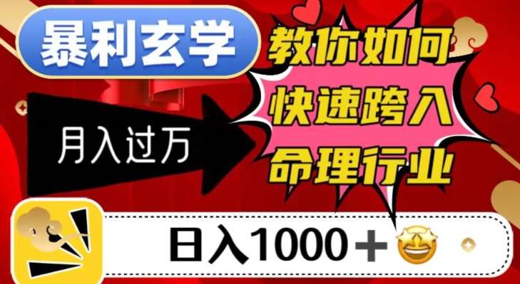 暴利玄学,教你如何快速跨入命理行业,日入1000+月入过万网创吧-网创项目资源站-副业项目-创业项目-搞钱项目网创吧