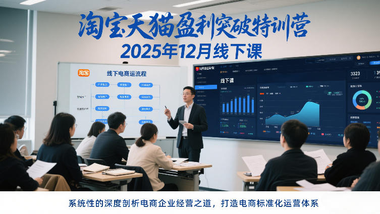 淘宝天猫盈利突破特训营25年12月线下课,系统性的深度剖析电商企业经营之道,打造电商标准化运营体系网创吧-网创项目资源站-副业项目-创业项目-搞钱项目网创吧