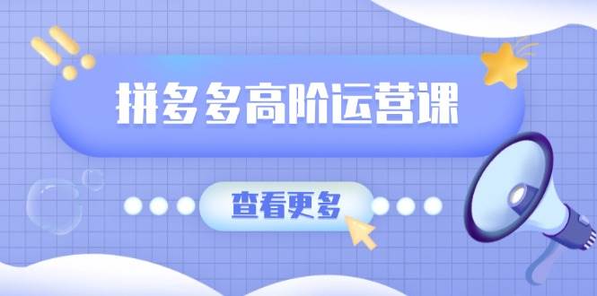 (14327期)拼多多高阶运营课:极致群爆款玩法,轻付费无尽复制,打造单品爆款之路网创吧-网创项目资源站-副业项目-创业项目-搞钱项目网创吧