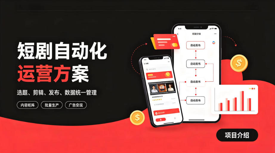 快手全自动短剧矩阵项目｜自动化分发，流量持续变现【揭秘】网创吧-网创项目资源站-副业项目-创业项目-搞钱项目网创吧