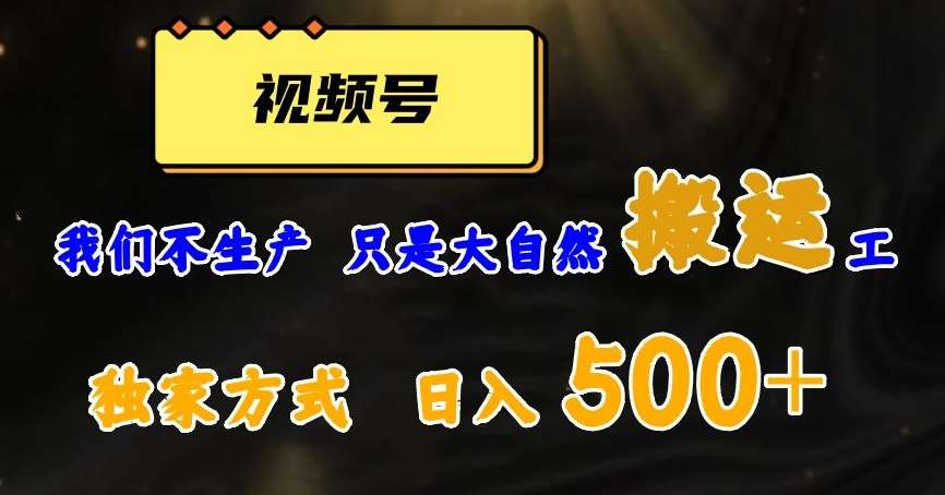视频号轻松搬运日赚500+,一个1分钟1条原创视频【揭秘】网创吧-网创项目资源站-副业项目-创业项目-搞钱项目网创吧
