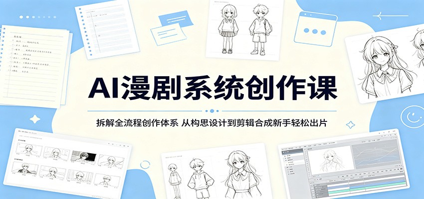 AI漫剧系统创作课:拆解全流程创作体系,从构思设计到剪辑合成新手轻松出片网创吧-网创项目资源站-副业项目-创业项目-搞钱项目网创吧