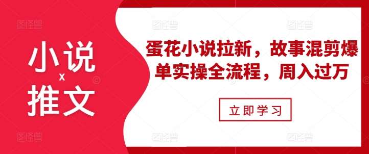 小说推文之蛋花小说拉新,故事混剪爆单实操全流程,周入过万网创吧-网创项目资源站-副业项目-创业项目-搞钱项目网创吧