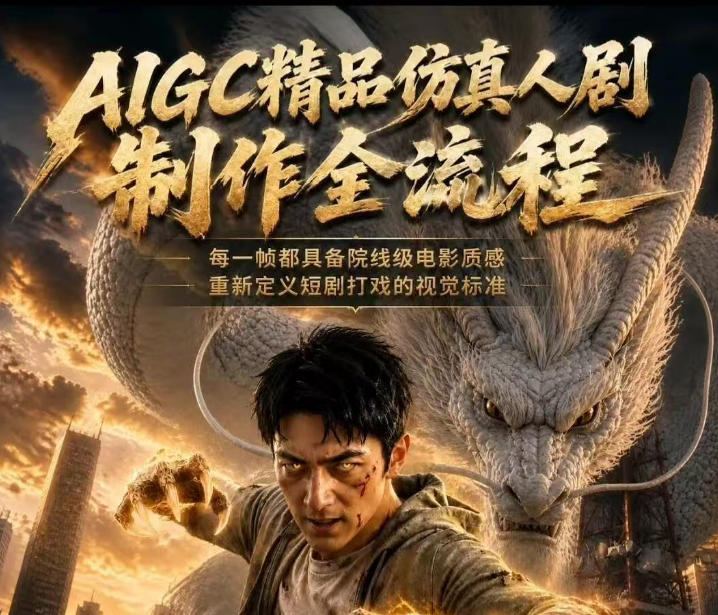 AIGC精品仿真人剧豢龙人全流程制作解析2026,国风仿真人创作+打斗剧情+人设编排,一站式AI短剧入门网创吧-网创项目资源站-副业项目-创业项目-搞钱项目网创吧