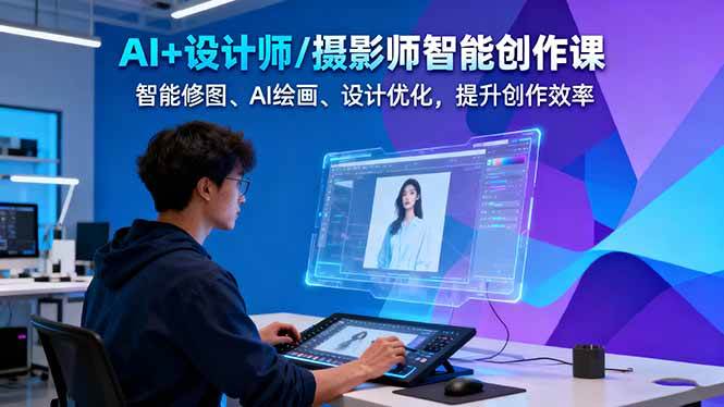 AI+设计师/摄影师智能创作课：智能修图、AI绘画、设计优化，提升创作效率网创吧-网创项目资源站-副业项目-创业项目-搞钱项目网创吧