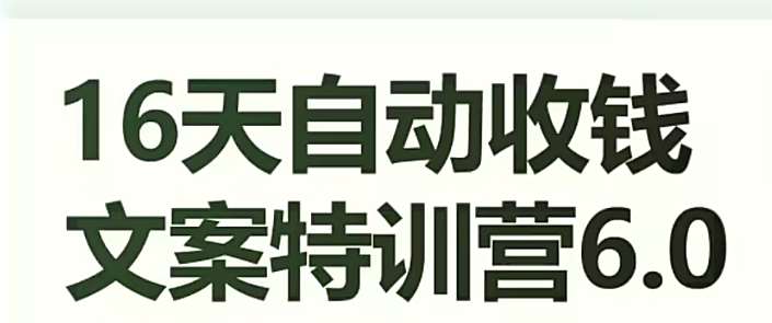 16天自动收钱文案特训营6.0,学会儿每天自动咔咔收钱网创吧-网创项目资源站-副业项目-创业项目-搞钱项目网创吧