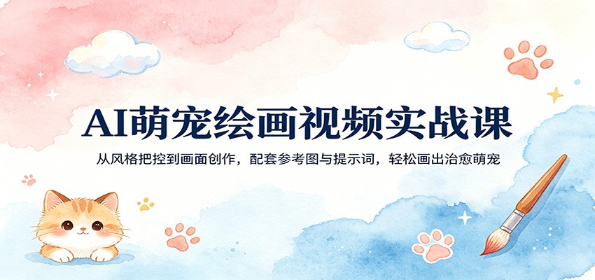 AI萌宠绘画视频实战课:从风格把控到画面创作,配套参考图与提示词,轻松画出治愈萌宠网创吧-网创项目资源站-副业项目-创业项目-搞钱项目网创吧