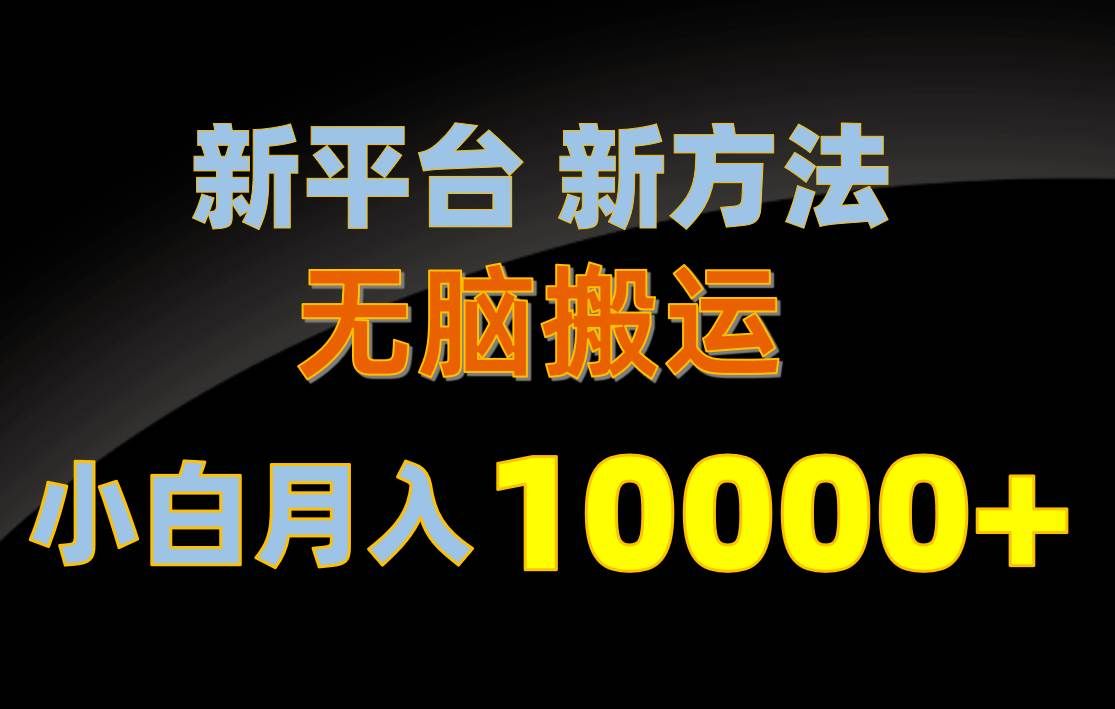 (10605期)新平台新方法,无脑搬运,月赚10000+,小白轻松上手不动脑网创吧-网创项目资源站-副业项目-创业项目-搞钱项目网创吧