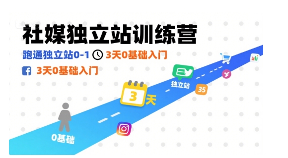 社媒独立站训练营,跑通独立站0-1,3天0基础入门网创吧-网创项目资源站-副业项目-创业项目-搞钱项目网创吧