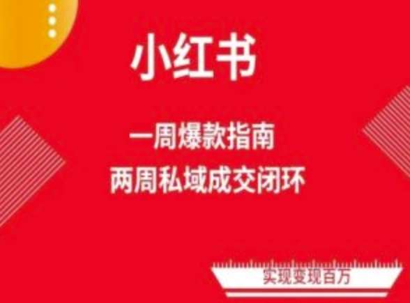 爆款小红书免费流量体系课程(两周变现),小红书电商教程网创吧-网创项目资源站-副业项目-创业项目-搞钱项目网创吧