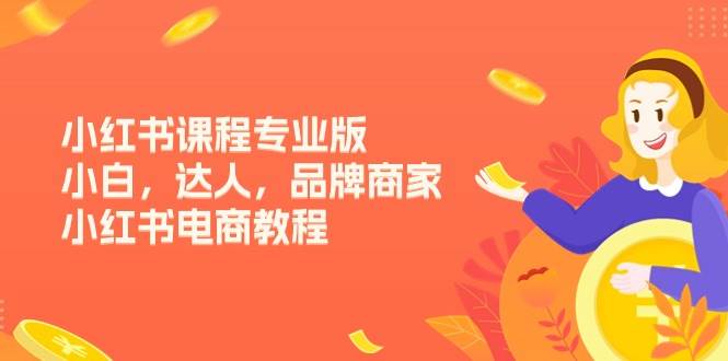 小红书课程专业版，小白，达人，品牌商家，小红书电商教程（15节）网创吧-网创项目资源站-副业项目-创业项目-搞钱项目网创吧